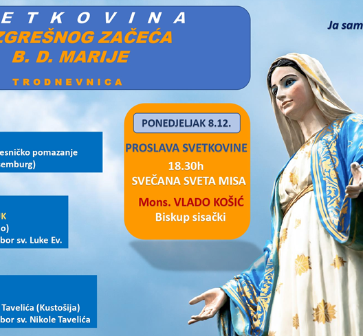 Trodnevnica uoči proslave svetkovine Bezgrešnog začeća BD Marije na Malešnici